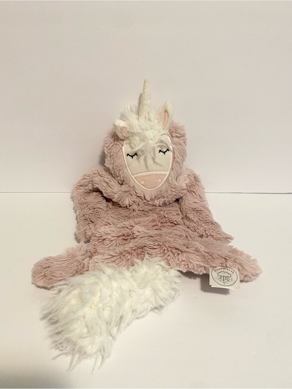 Slumberkins Unicorn Lovey Security Blanket Pink Mauve Purple Soft Cuddle Toy